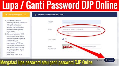 Cara Mengganti Atau Lupa Password Djp Online Youtube