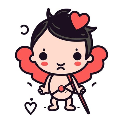 Premium Vector Cupid Cartoon Vector Illustration Cute Cupid Vector