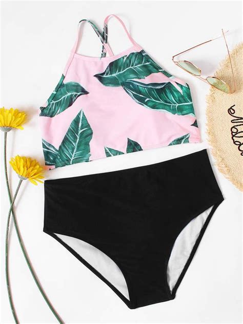 Jungle Print High Waist Mix Match Bikini Set Bikini Set High Waist