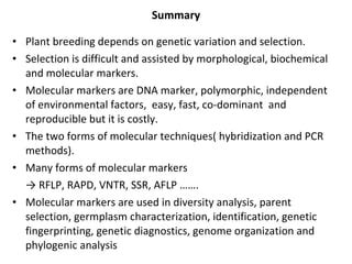 Markers In Plant Breeding Ppt