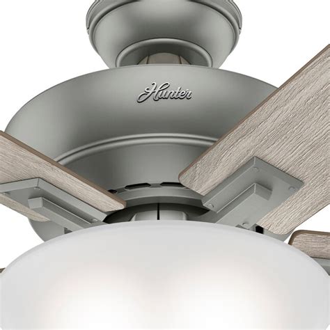 Hunter Regalia 60 In Matte Silver With Light Gray Oak Blades Integrated Led Indoor Ceiling Fan