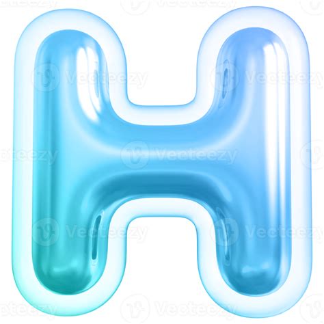 Blue Letter H Font 3d Render 36305712 Png