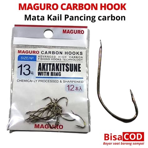 Jual Maguro Carbon Hook Akitakitsune Unagi Mata Kail Pancing Shopee