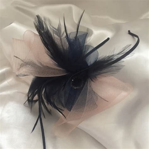 Navy Blue Naked Blush Fascinator FREE U Folksy