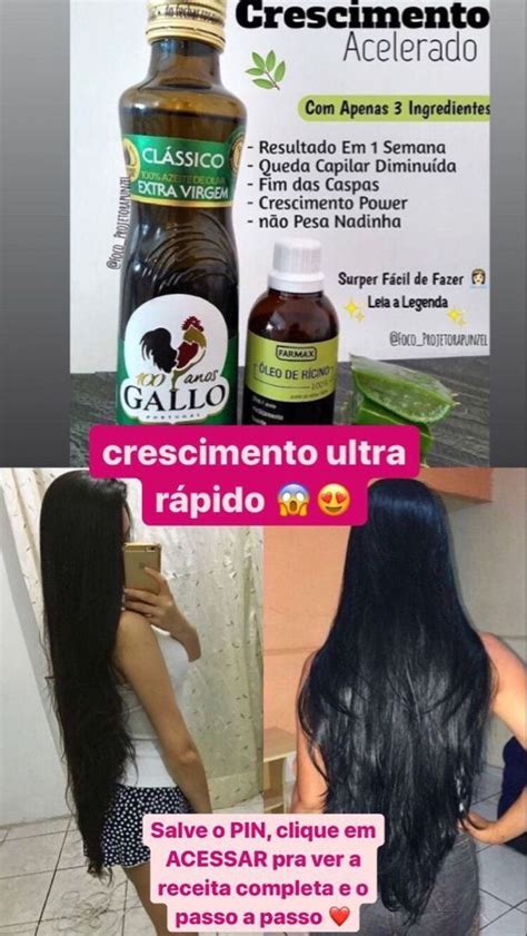 Receita caseiro Cabelo cresce rápido Crescer cabelo Receitas