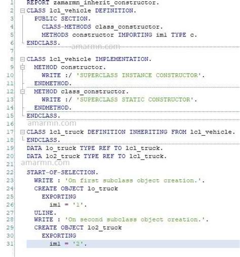 Object Oriented Abap Constructor Inheritance Amarmn