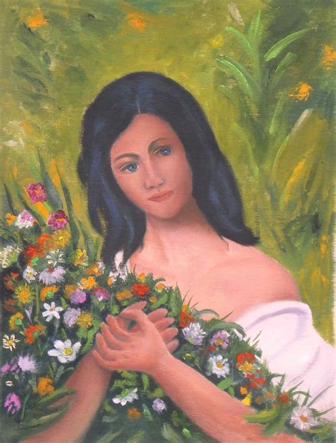 Ragazza Con Fiori Dipinto A Olio Su Tela 30 X 40 Renoil L Flickr