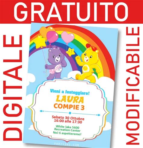 GRATUITO Invito Gli Orsetti Del Cuore Modificabile E Personalizzabile