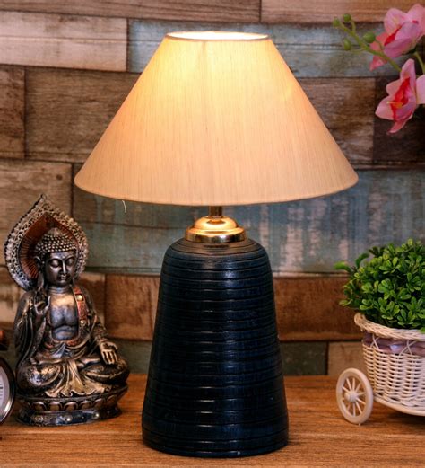 Buy Beige Shade Table Lamp With Terracotta Base By Foziq At 73 OFF By