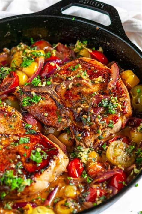 Skillet Balsamic Pork Chops With Tomatoes And Gremolata Aberdeens