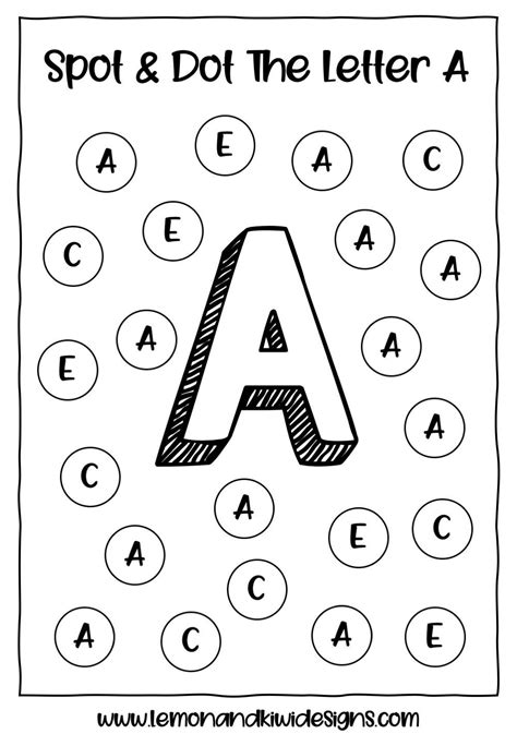 Alphabet Spot And Dot Free Do A Dot Printables Lemon And Kiwi Free Preschool Printables