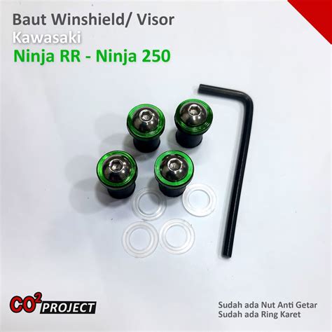 Jual Baut Visor Ninja RR Baut Winshield Ninja 250 Fi Mur Karet