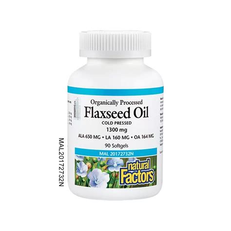 Natural Factors Flaxseed Oil 1300mg 90 Softgels Cambert Malaysia