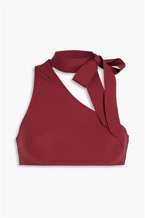ZIMMERMANN One Shoulder Tie Detailed Bikini Top THE OUTNET