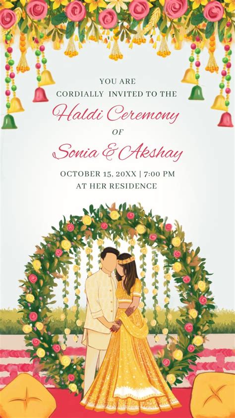 Haldi Ceremony Invitation Template Whatsapp Invites Digital