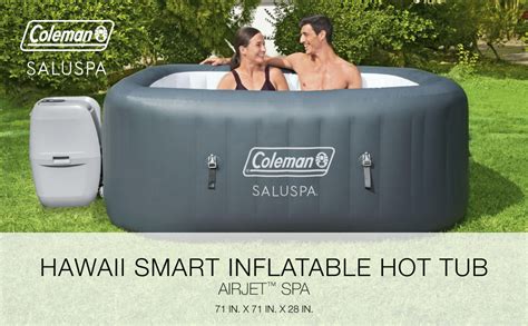 Amazon Coleman SaluSpa AirJet 4 To 6 Person Inflatable Hot Tub Square Portable Outdoor Spa