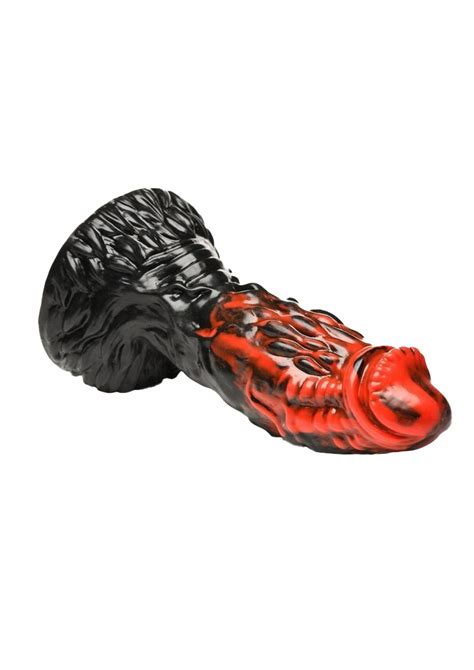 Alien Dildo Fiery Obsidian Monster Dildo