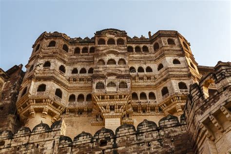 Exterior Of The Mehrangarh Fort In Jodhpur Rajasthan India Stock