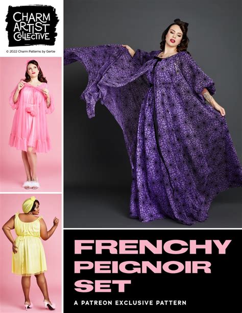 Frenchy Peignoir Set pattern - Charm Patterns