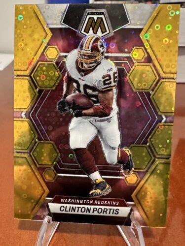 2023 Panini Mosaic No Huddle Clinton Portis GOLD Disco Prizm 06 10 SSP