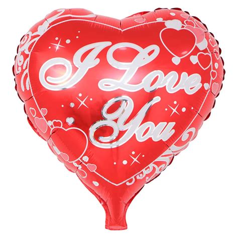 Inch I Love You Romantic Mylar Balloons Heart Shaped Foil Balloon For