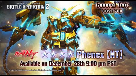 Mobile Suit Gundam Battle Operation Phenex Nt Pv Trailer Youtube