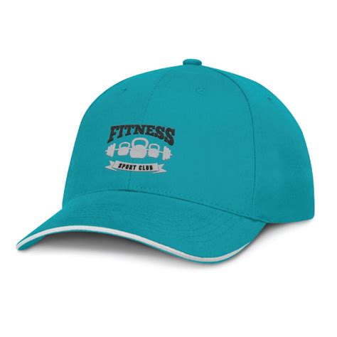 Personalised Fusion Sandwich Peak Caps White Trim Promopal