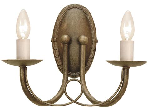 Minster Black And Gold Traditional 2 Arm Gothic Wall Light Mn2 Blkgold