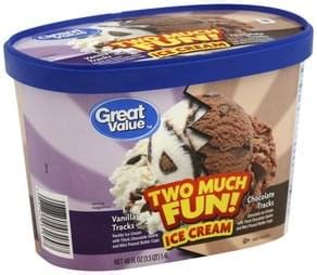 Great Value Vanilla Tracks Chocolate Tracks Ice Cream 48 Oz