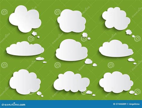 Cloud Speech Bubble Collection Stock Vector Illustration Of Note