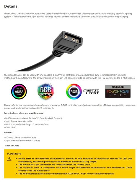 Ek Loop D Rgb Extension Cable Mm Ple Computers