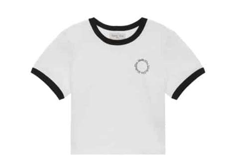 Buy Matin Kim Circle Logo Ringer Crop Tee White Black TS016 Online In