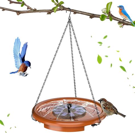 Amazon Aisitin Hanging Bird Bath With Solar Fountain Pump