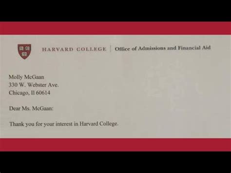 Molly McCanns Fake Harvard College Rejection Letter Weehingthong