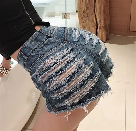 2020 Wholesale New Fashion Womens Sexy High Waist Ripped Denim Pants Blue Jean Hollow Out