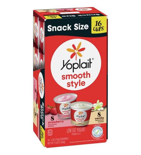 Yoplait Smooth Style Strawberryvanilla Low Fat Yogurt Variety Pack 16