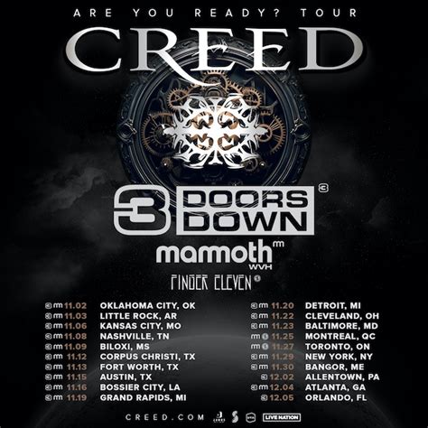 Creed Announces Are You Ready Arena Tour With Special Guests 3 Doors