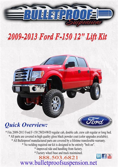 Bulletproof Suspension Lift Kit 2009 2013 Ford F 150 12 Ford F150 Lift Kits Ford