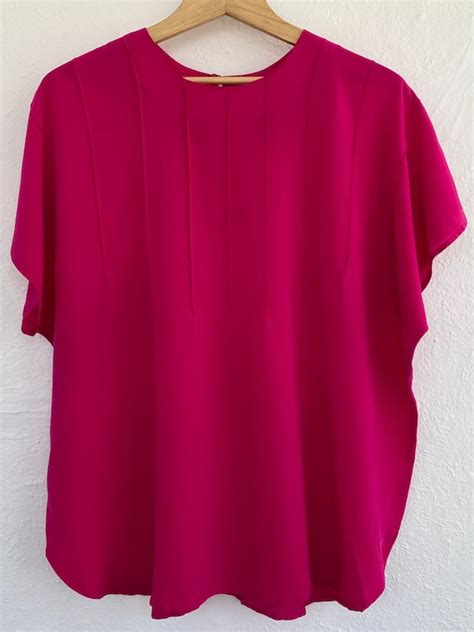 Plus Size Volup S S Silk Hot Neon Pink Pintuc Gem