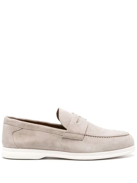 Doucal S Suede Penny Loafers Farfetch