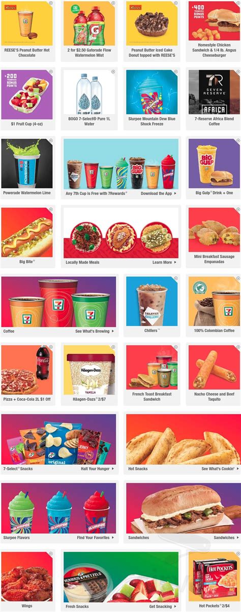 7-Eleven menu in Port Isabel, Texas, USA