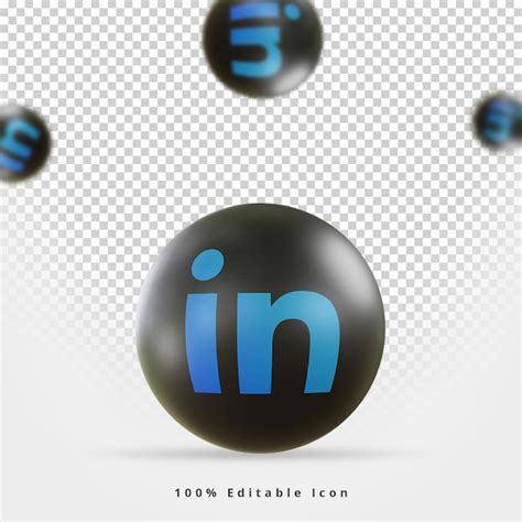 Representación 3d icono de redes sociales de linkedin Archivo PSD Premium