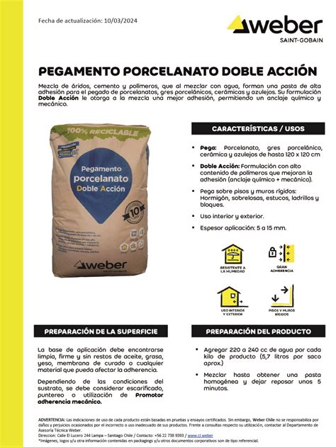 Pegamento Weber Doble Acción Da 25 Kg Importaciones Reus Santiago