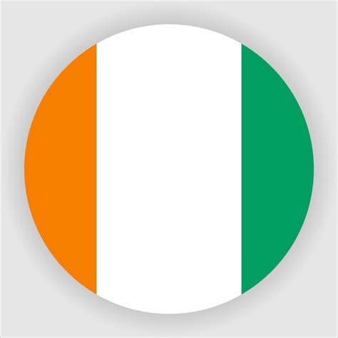 Premium Vector Ivory Coast Flat Rounded Flag Icon