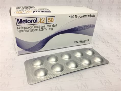 Metoprolol Succinate Extended Release Tablets Usp 50 Mg Metorol Xl 50 Tablets Usp Taj Pharma