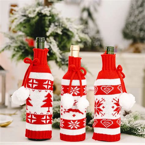 Funda Antipolvo Para Botella De Vino De Pap Noel Adornos Navide Os