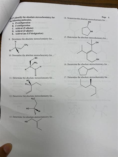 Solved 14 Determine The Absolute Stereochemistry For