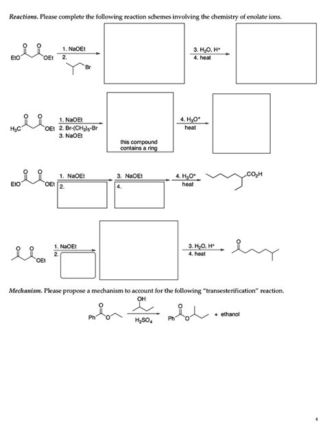 SOLVED Reactions Please Complete The Following Reaction Schemes