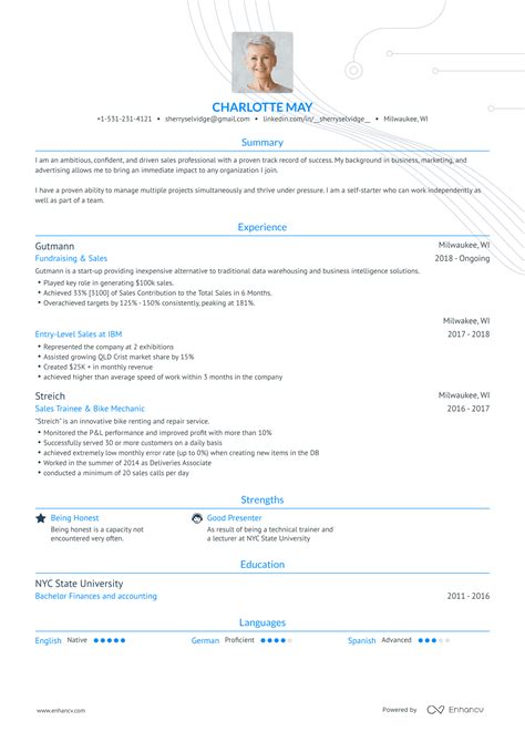 Entry Level Sales Resume Examples Template And 10 Writing Tips Layout Skills Keywords And Job