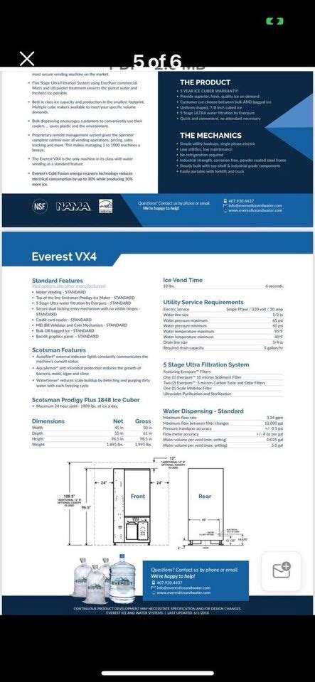 Everest Ice And Water Vending Machine VX4 EBay